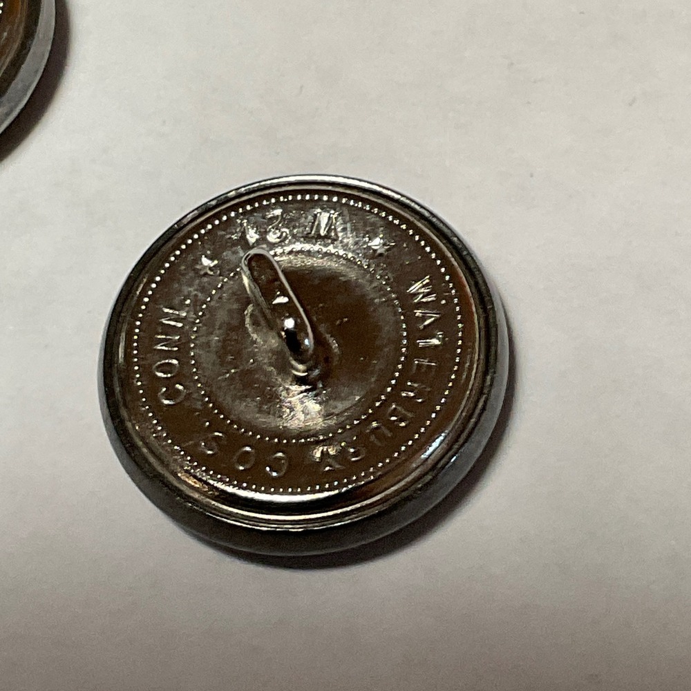 Waterbury Button Co Winged Star Military Buttons 3pc Silver Tone 0.75" Vintage - Picture 4 of 5